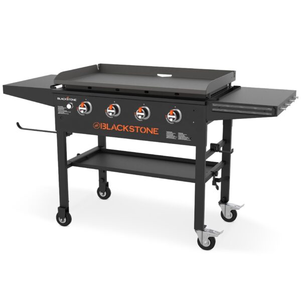 36 Inch 4 Burner Outdoor Propane Gas Grill with Side Shelves - Image 2