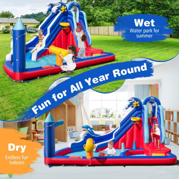 6-In-1 Inflatable Water Park with 735W Blower - Image 3