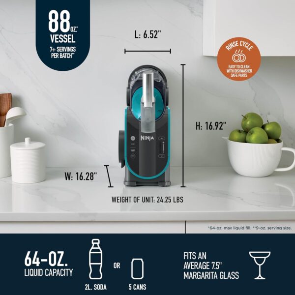 SLUSHi with RapidChill Technology, 88 oz. Frozen Drink & Slushie Machine, 5 Preset Programs, Margaritas, Frappés, and More, Premium Accents, Black, FS301 - Image 28