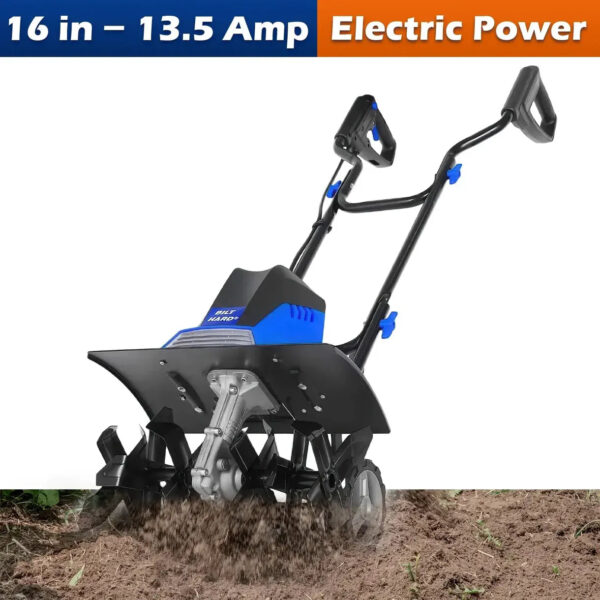16" Electric Tiller Cultivator – 13.5 Amp Motor, 6 Steel Tines, Foldable Garden Rototiller with Adjustable Wheels - Image 3