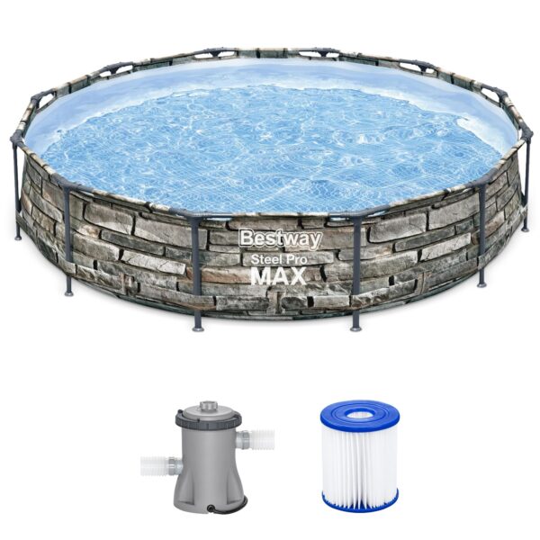 56817E 12' x 30" Steel Pro Max Round Above Ground Swimming Pool w/ Pump - Image 2