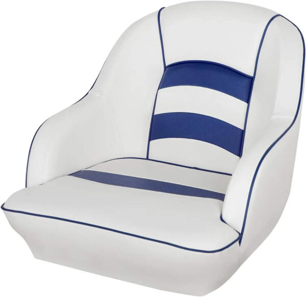 Bucket Pontoon Boat Seat (White/Blue) - Image 7