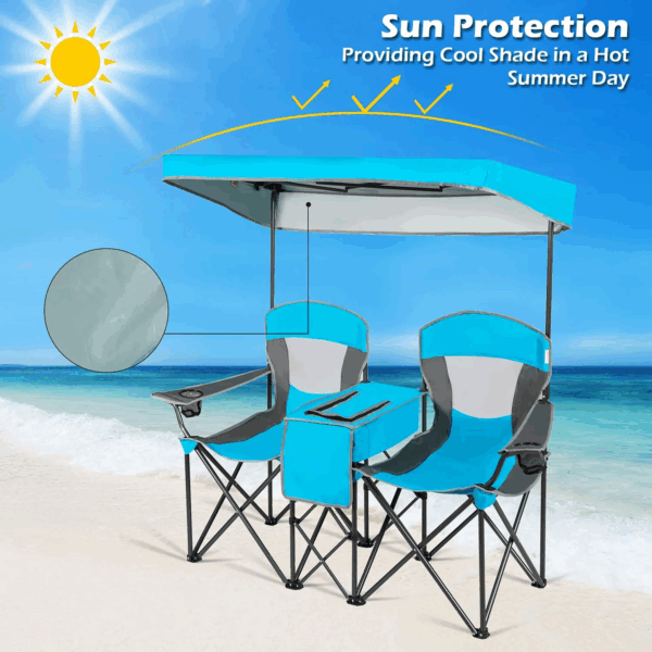Double Camping Seat w/Shade Canopy - Image 8