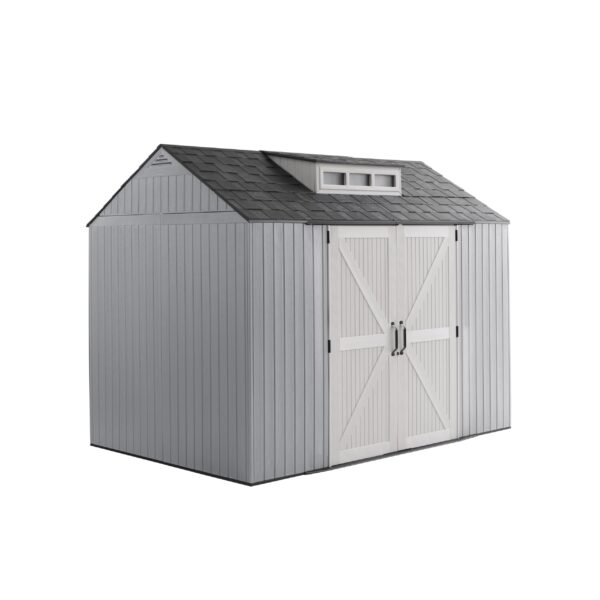Extra Large Resin Outdoor Storage Shed With Floor (7 x 10 Ft.), Weather Resistant, Brown, Organization for Home/Lawn Mower/Backyard Equipment/Bike Storage/Pool Supplies - Image 5