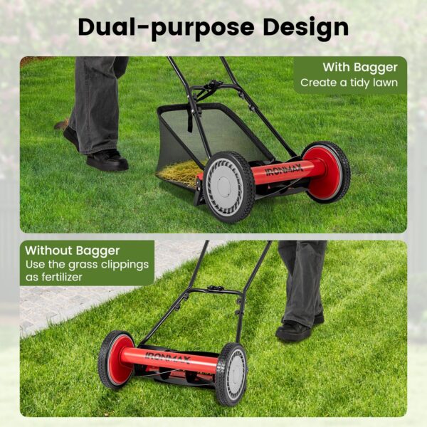 16 Inch Manual Lawn Mower for Yard, Garden - Image 6