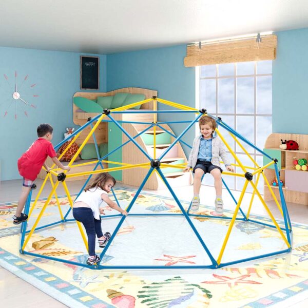 10 FT Geometric Dome Climber with Swing, Upgrade Jungle Gym Monkey Bar for Backyard, Outdoor Climbing Toys for Toddlers - Image 3
