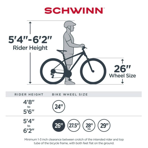 Schwinn Sidewinder Mountain Bike， 26-inch Wheels， 21 Speeds， Mens Style， Black - Image 13