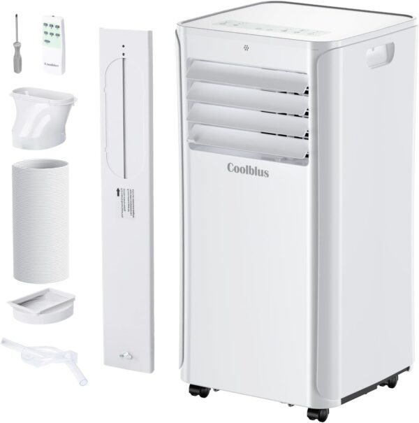 8500 BTU Portable Air Conditioners Cool Up to 360 Sq.Ft,3 IN 1 portable ac unit with Remote Control/LED Display/24Hrs Timer/Window Installation Kit & Screwdriver,White - Image 2
