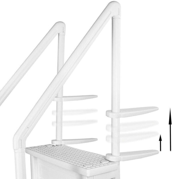 Ground Anti-Slip Pool Steps to Deck | Safety Swimming Pool Ladder | Designed for Above Ground Swimming Pools | Holds Up to 400 Pounds | White - Image 4