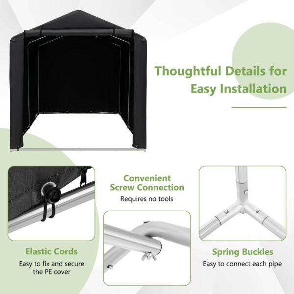 Portable Shed, 5.2 x 5.4FT Outdoor Storage Shelter - Image 6