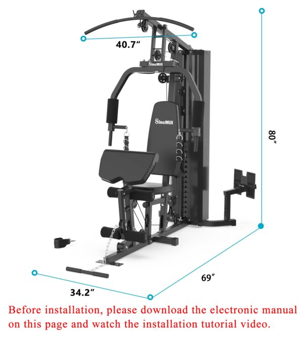 Home Gym SCM-1148L 148LB Multifunctional Full Body Home Gym Equipment for Home Workout - Image 3