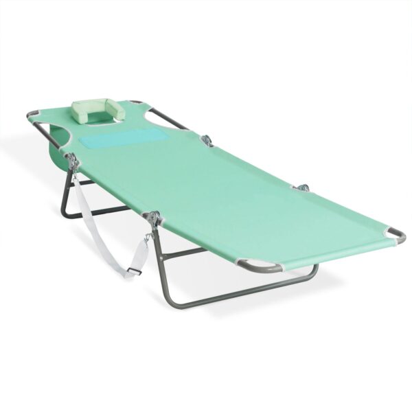 Ostrich Ladies Comfort Lounger, Portable Beach Camping Pool Tanning Chair, Teal - Image 9