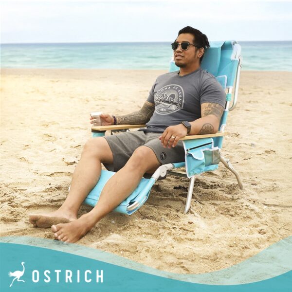 Ostrich Deluxe 3N1 Lightweight Outdoor Lawn Beach Lounge Chair w/Footrest, Aqua - Image 9