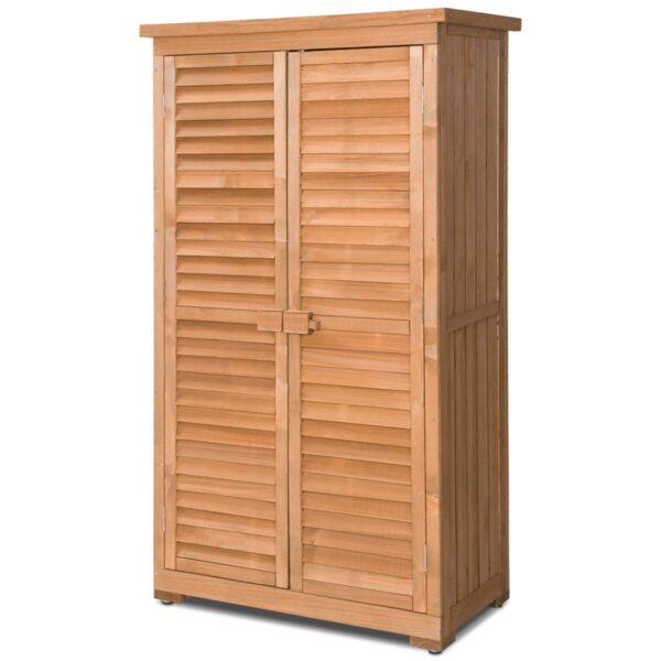 Outdoor Storage Shed Wooden Shutter Design Fir Wood Lockers for Garden Yard - Image 8