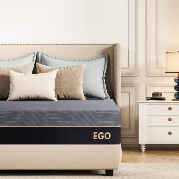 S14 Inch King Size Memory Foam Mattress for Back Pain, Cooling Gel Mattress Bed in a Box, Made in USA, CertiPUR-US Certified, Therapeutic Medium Mattress, 76x80x14 Black - Image 2