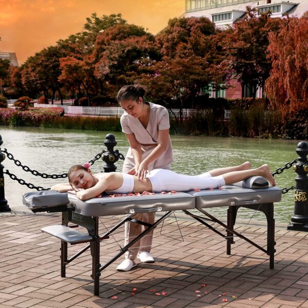 30′′ Montour Lx Massage Table Package with 3′′ Memory Foam,Dove Grey - Image 3