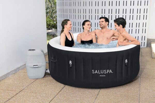 Inflatable Hot Tub Spa (71" x 26") | Portable Hot Tub with 2 Covers (1 Energy-Efficient Thermal Cover and 1 Standard Cover) | Fits Up to 2-4 Persons | Black - Image 5