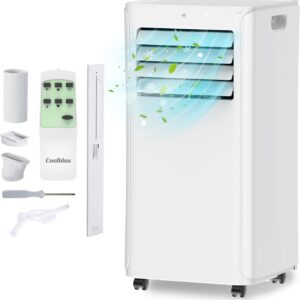8500 BTU Portable Air Conditioners Cool Up to 360 Sq.Ft,3 IN 1 portable ac unit with Remote Control/LED Display/24Hrs Timer/Window Installation Kit & Screwdriver,White