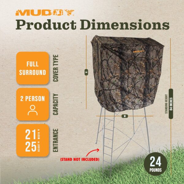 7' Tall Quad Pod Hunting Blind Cover, Camouflage, Stand Not Included - Image 3