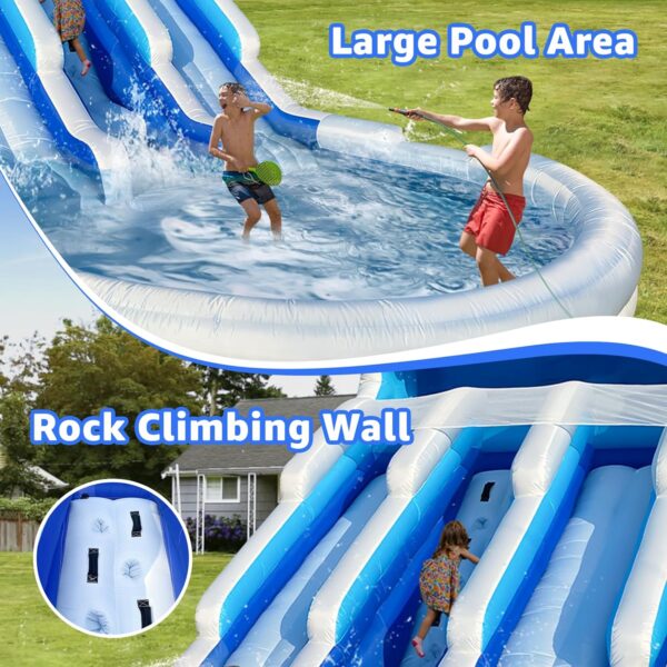 Large Inflatable Water Slide Swimming Pool Play Center, Commercial Grade Lightweight Premium Water Slide Bounce House 20.6x9.5x9.3Ft for Kids and Adults (with Blower) - Image 6