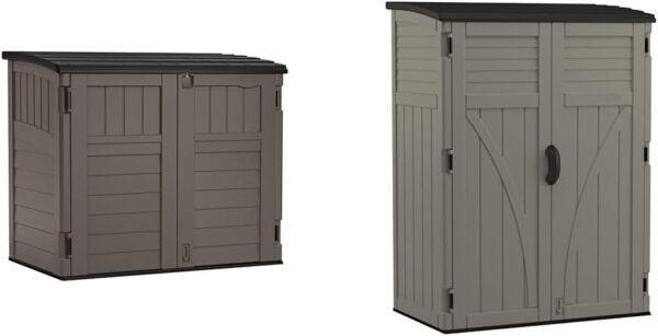34 Cu. Ft. Horizontal Shed for Outdoor Storage w/Locking System, Stoney/Black - Image 6