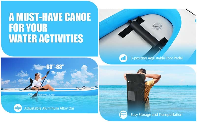Eletriclife 11FT 1 Person Inflatable Kayak with Detachable Seat