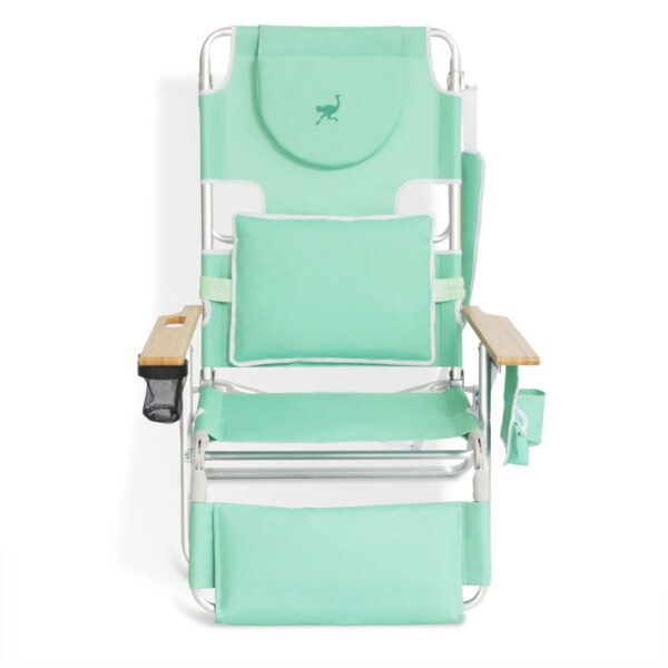 3N1 Lightweight Outdoor Lawn Beach Lounge Chair w/Footrest, Teal - Image 13