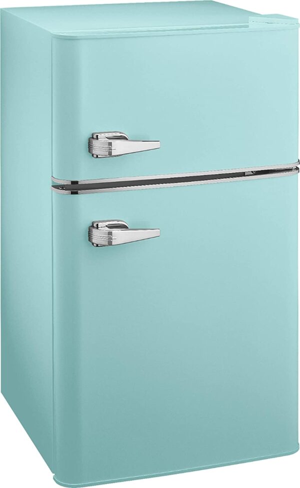 3.1 Cu. ft. Retro Mini Fridge with Top Freezer – Cool Mint - Image 2