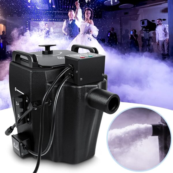 Dry Ice Fog Machine, 3500W Low Lying Fog Machine, Dry Ice Machine with Tube Nozzle High Density Fog Smoke for Wedding Party Events Stage Concert Club Performance DJ (Black) - Image 3