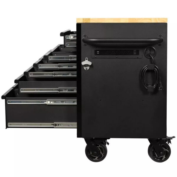 Heavy Duty 61 in. W x 23 in. D 15-Drawer Mobile Workbench with Solid Wood Top - Image 12
