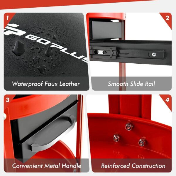 Rolling Mechanic Stool, Pneumatic Shop Stool Creeper Seat with Removable Padded Seat - Image 3