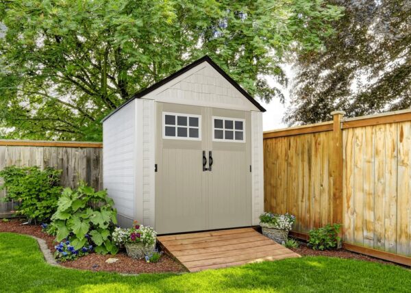 Extra Large Resin Outdoor Storage Shed With Floor (7 x 10 Ft.), Weather Resistant, Brown, Organization for Home/Lawn Mower/Backyard Equipment/Bike Storage/Pool Supplies - Image 30