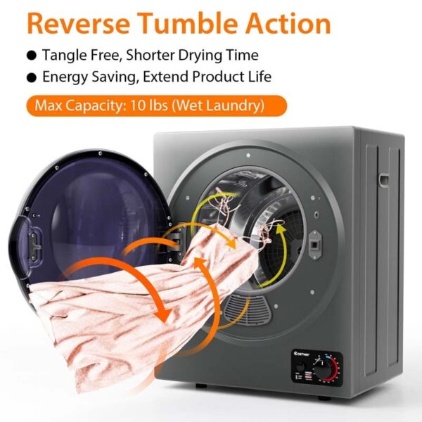 10 lbs Portable Clothes Dryer, Wall Mounted Front Load Dryer Tumble Dryer, Portable Dryer Machine for Apartments RV - Image 15