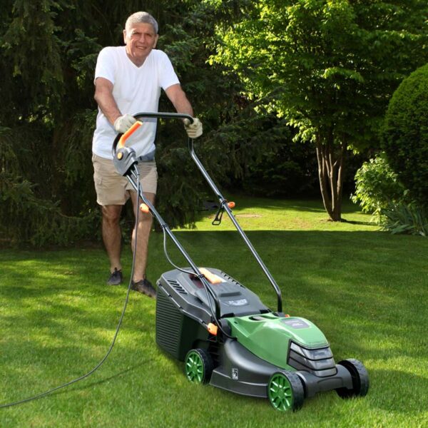 10 AMP 13" Electric Push Lawn Mower 2-in-1 Walk-Behind Lawnmower with Collection Box, 3 Adjustable Height Position - Image 2