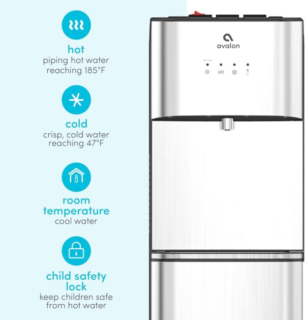 Limited Edition Self Cleaning Water Cooler Water Dispenser - 3 Temperature Settings - Hot, Cold & Room Water, Durable Stainless Steel Construction, Bottom Loading - UL Listed-Avalon - Image 24