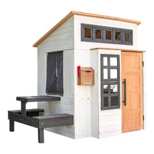 Modern Outdoor Playhouse - White & Raven