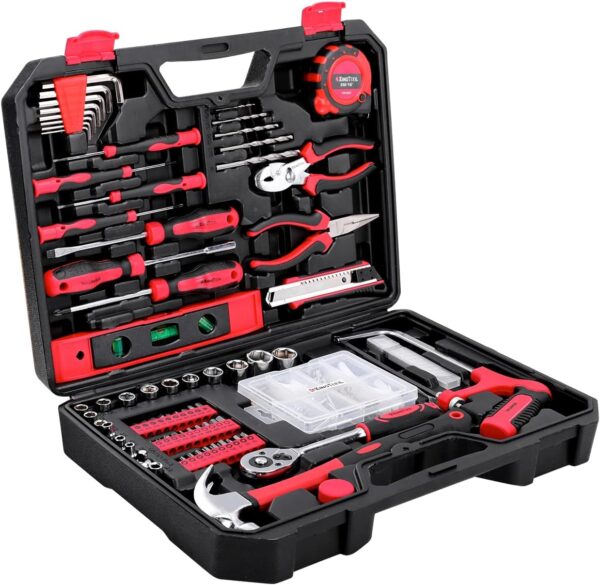 Home Tool Set Kit - 286 PCS Home Auto Repair Tool Kit with Rolling Tool Box, Mechanic Tool Sets with 21V Max Cordless Power drill, Perfect for Homeowner, Diyer, Handyman - Image 2