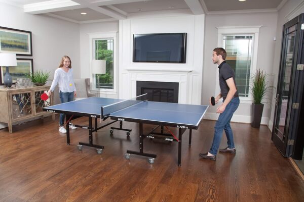 Inside Professional MDF Indoor Ping Pong Table with Quick Clamp Table Tennis Net and Post Set - 10 Minute Easy Assembly - Tournament Quality - Foldable with Single Player Playback Mode - Image 4
