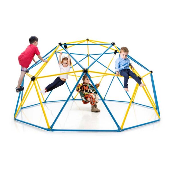 10 FT Geometric Dome Climber with Swing, Upgrade Jungle Gym Monkey Bar for Backyard, Outdoor Climbing Toys for Toddlers - Image 2