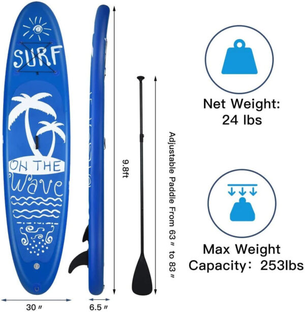 9.8'/10'/11' Inflatable Stand Up Paddle Board, 6.5" Thick SUP with Premium Accessories and Carry Bag - Image 7