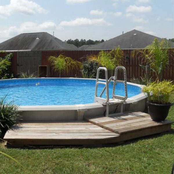 Main Access Smart Step 24 Inch Wide Swimming Pool Entrance w/ Hand Rail, Taupe - Image 22