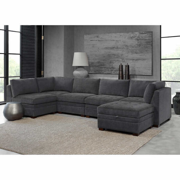 Thomasville Tisdale Fabric Sectional with Storage Ottoman - Image 3