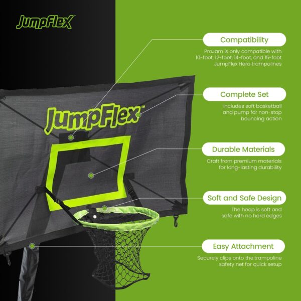 Basketball Hoop and Net Attachment for JumpFlex HERO Trampolines - Image 3