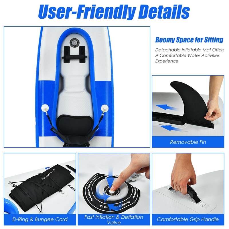 Eletriclife Inflatable Kayak Includes Aluminum Paddle with Hand Pump