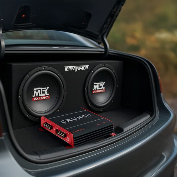 2 Channel Car Audio Amplifier & MTX 12 In Dual Loaded Subwoofer Enclosure - Image 5