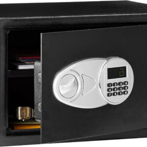 Basic steel safety box with programmable electronic keyboard, 0.7 cubic feet, black