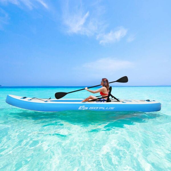 1-Person Inflatable Kayak for Touring & Fishing with Adjustable Aluminum Oars, 11FT Portable Recreational Rowboat Canoe Raft - Image 18