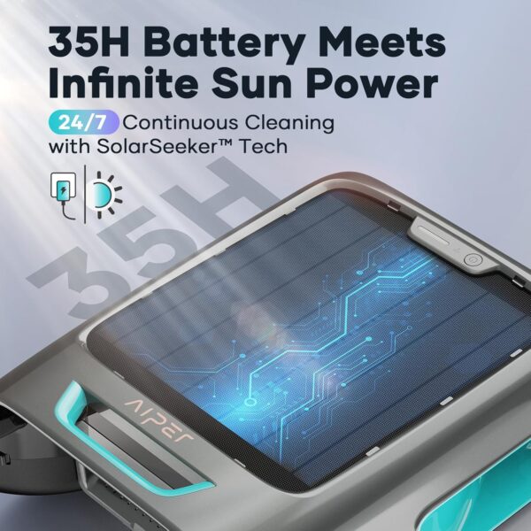 AIPER Surfer S2 Solar Pool Skimmer with APP Support, 24/7 Cleaning, Dual Charging Modes, Smart Obstacle Avoidance, Ideal for All Swimming Pool Types - Image 13