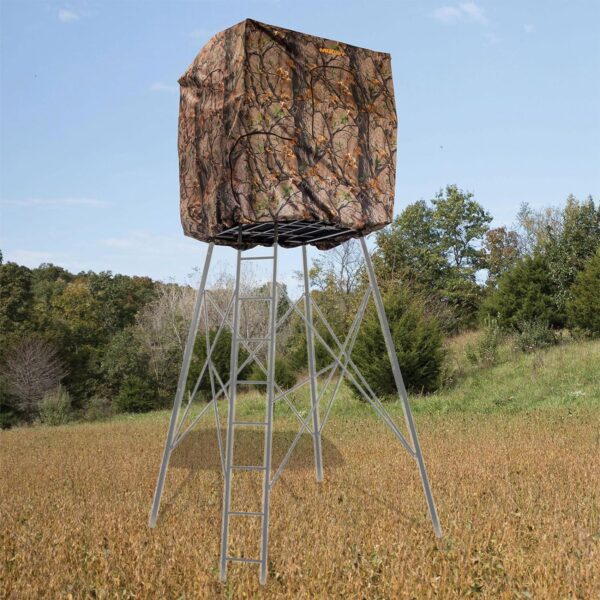 7' Tall Quad Pod Hunting Blind Cover, Camouflage, Stand Not Included - Image 5