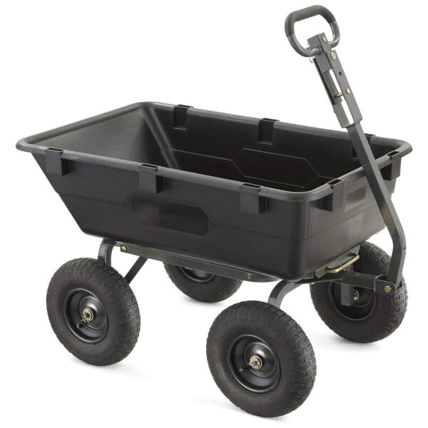 Poly Garden Dump Cart Camping Beach Wagon, 1200 Pound Capacity
